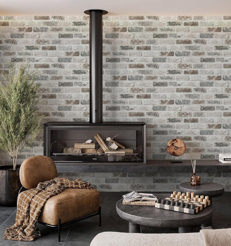Guvana 17.3"×787" Brick Peel and Stick Wallpaper Grey Brown 3D Self Adhesive Wall Paper Removable Contact Paper Brick Textured Vintage Wallpaper Decorative Wall Classroom Covering - Image 5